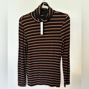 Sanctuary Ribbed Striped Turtleneck Top